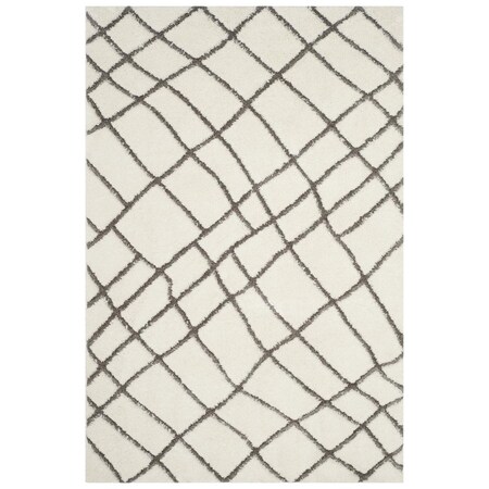 Safavieh 4 x 6 ft. Sparta Shag Power Loomed Medium Rectangle Area Rug, Ivory and Grey SPG512C-4